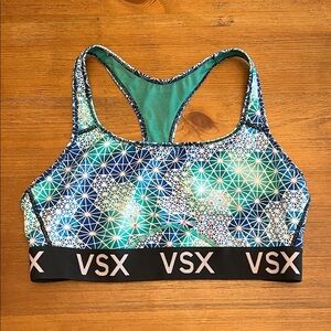 Victoria's Secret Blue & Teal Geometric VSX Sports Bra size XL